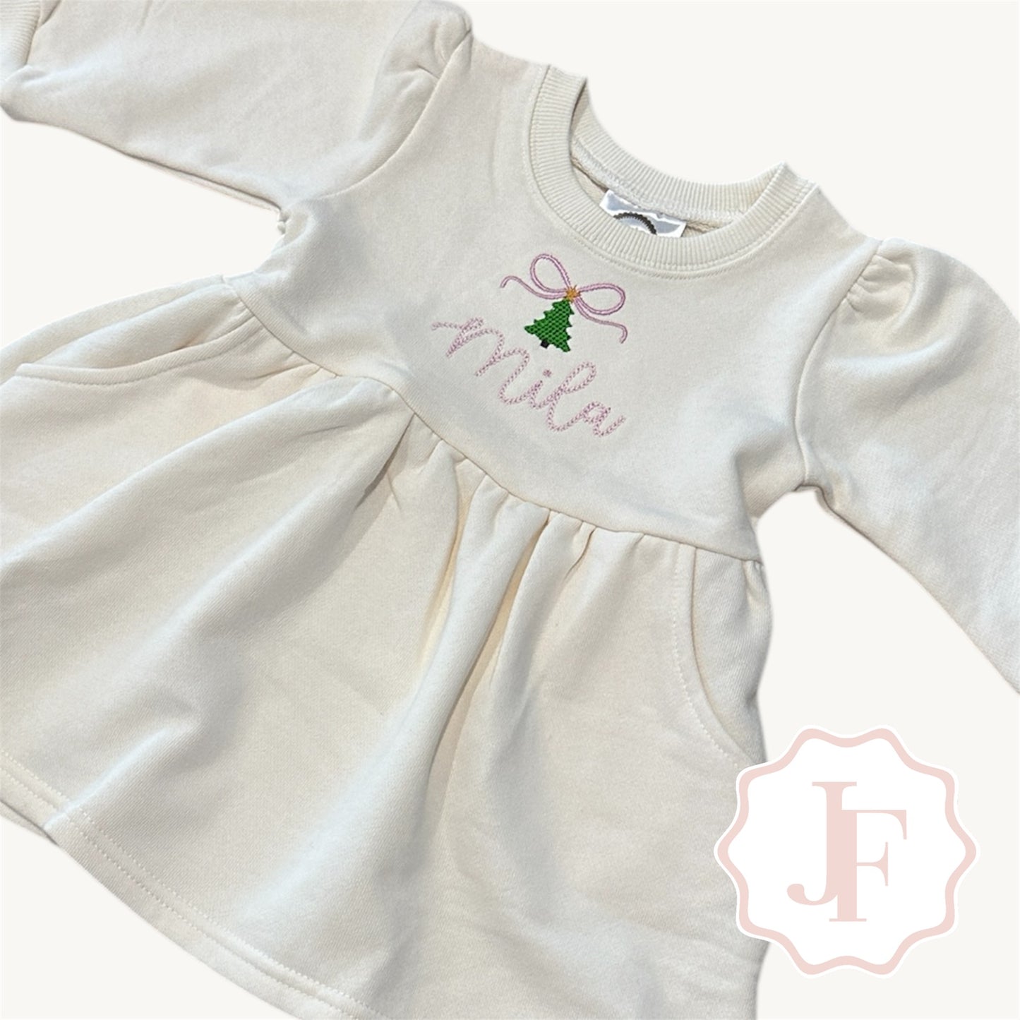 Sweet Christmas Personalized Sweatshirt Dress